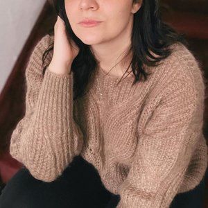 Sezane Gisele Cozy Brown Wool Sweater